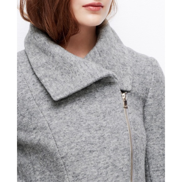 Ann Taylor Gray Wool Blend Moto Jacket - Picture 2 of 8